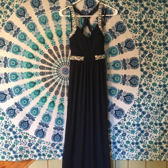 Navy Prom Dress size 1 - Picture 2 of 5
